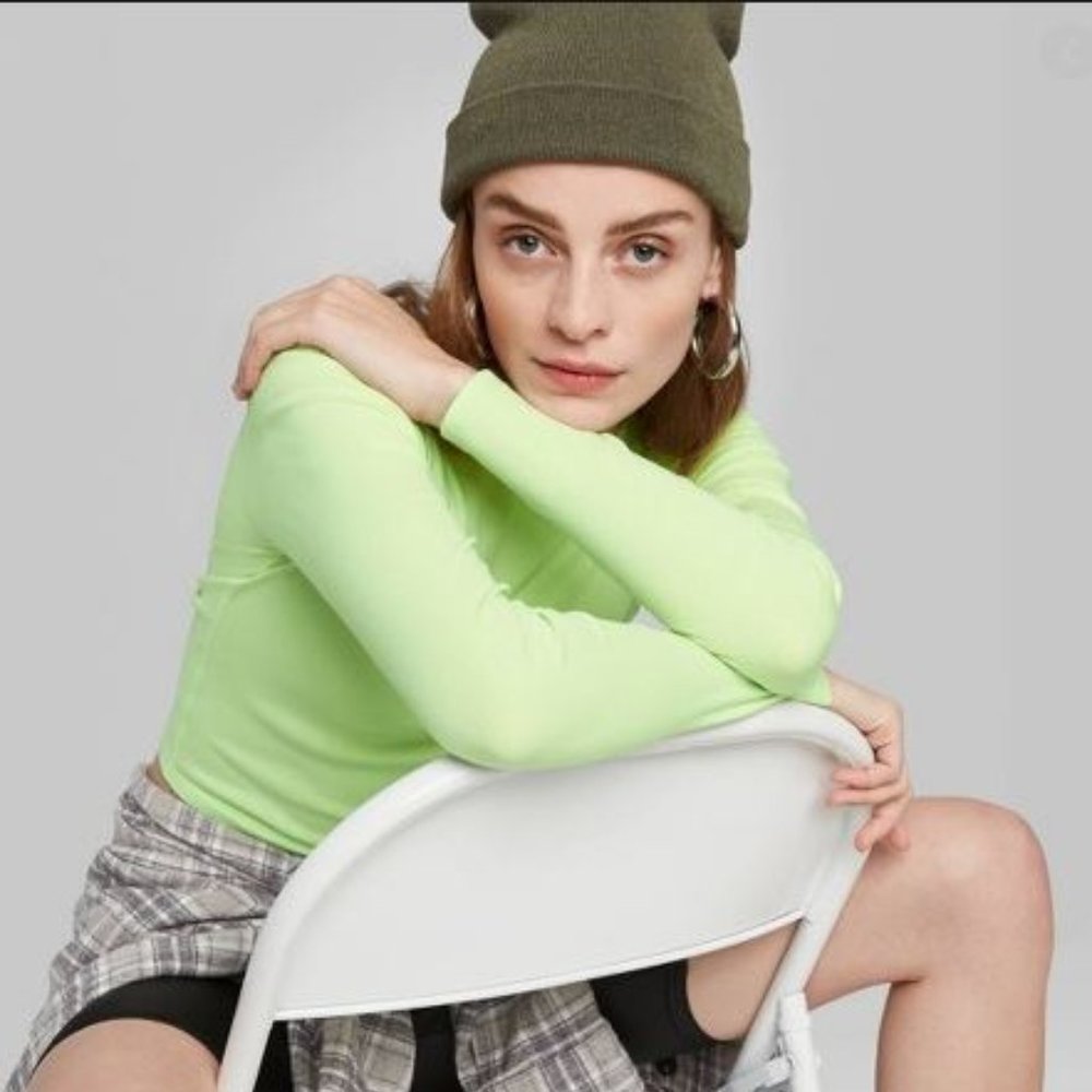 Wild Fable T-Shirt LongSleeve Crewneck LaceTrim XS